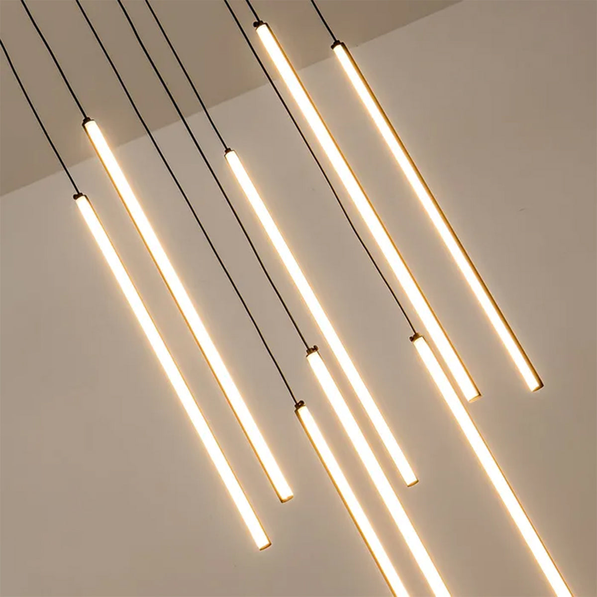 Centric Metal Modern Minimal 8 Light Drop Pendant Light - Tri-Colour