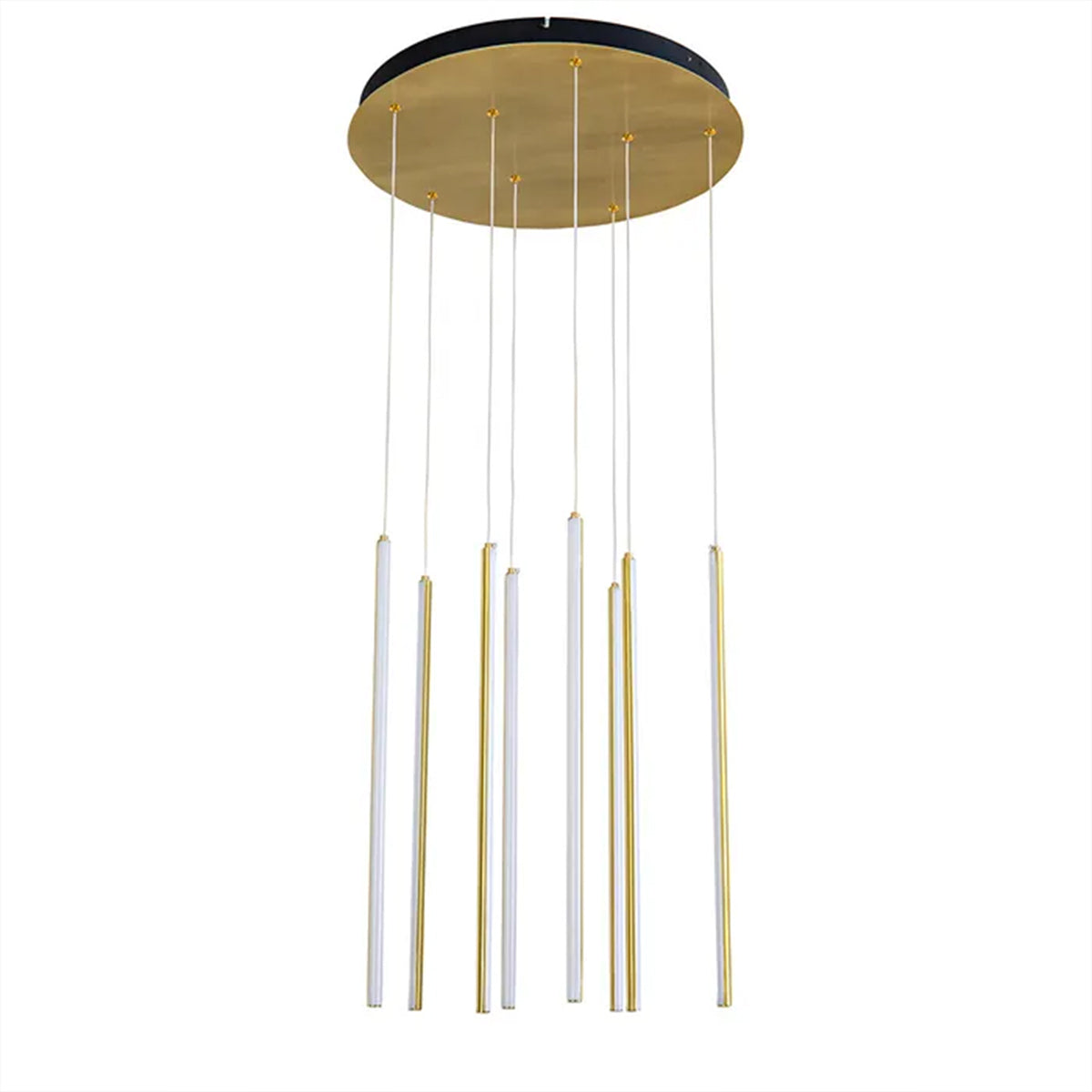 Centric Metal Modern Minimal 8 Light Drop Pendant Light - Tri-Colour