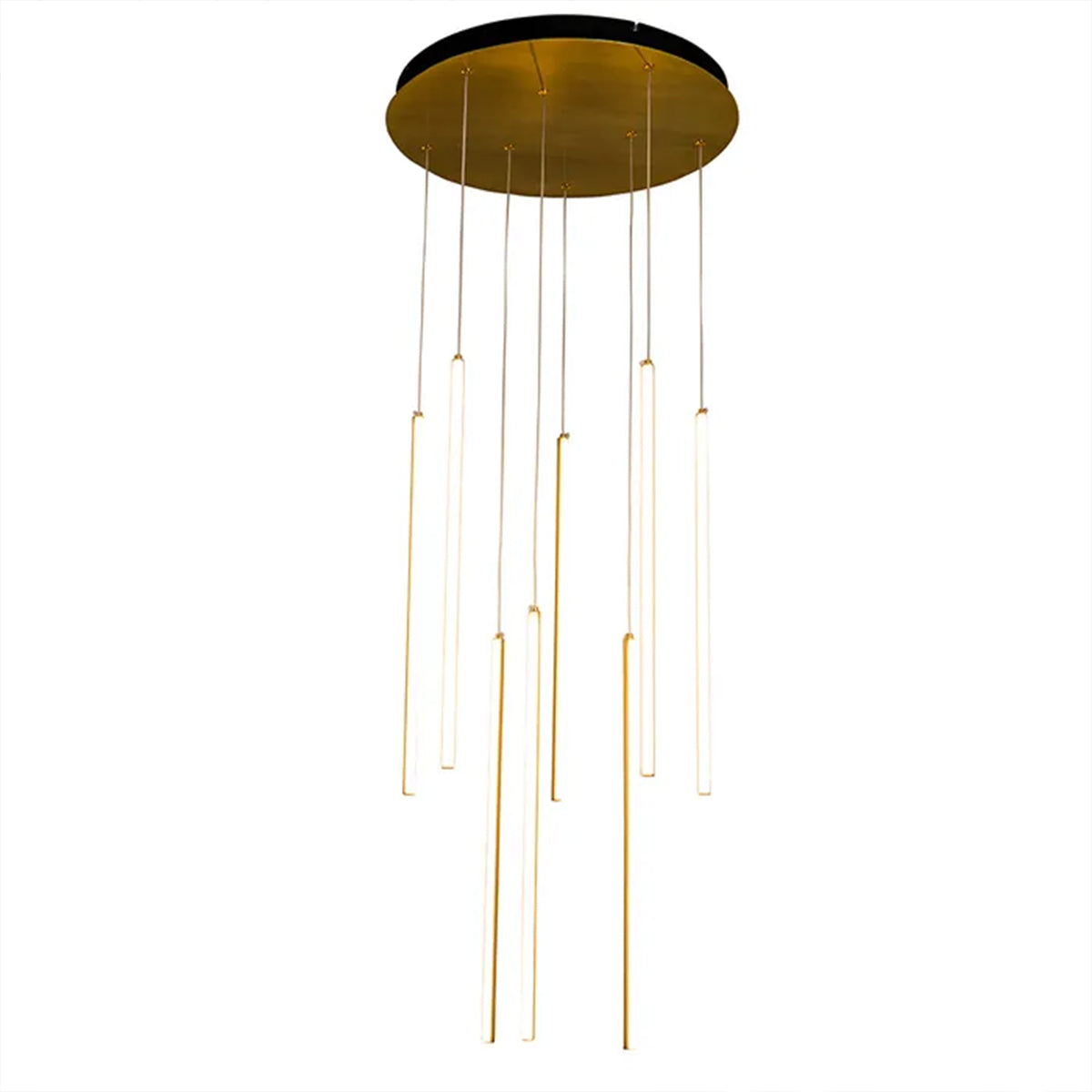 Centric Metal Modern Minimal 8 Light Drop Pendant Light - Tri-Colour