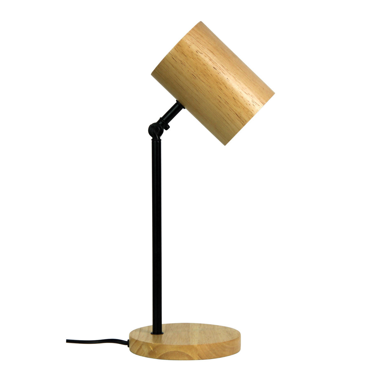 Chad Natural Timber Desk Lamp-Black