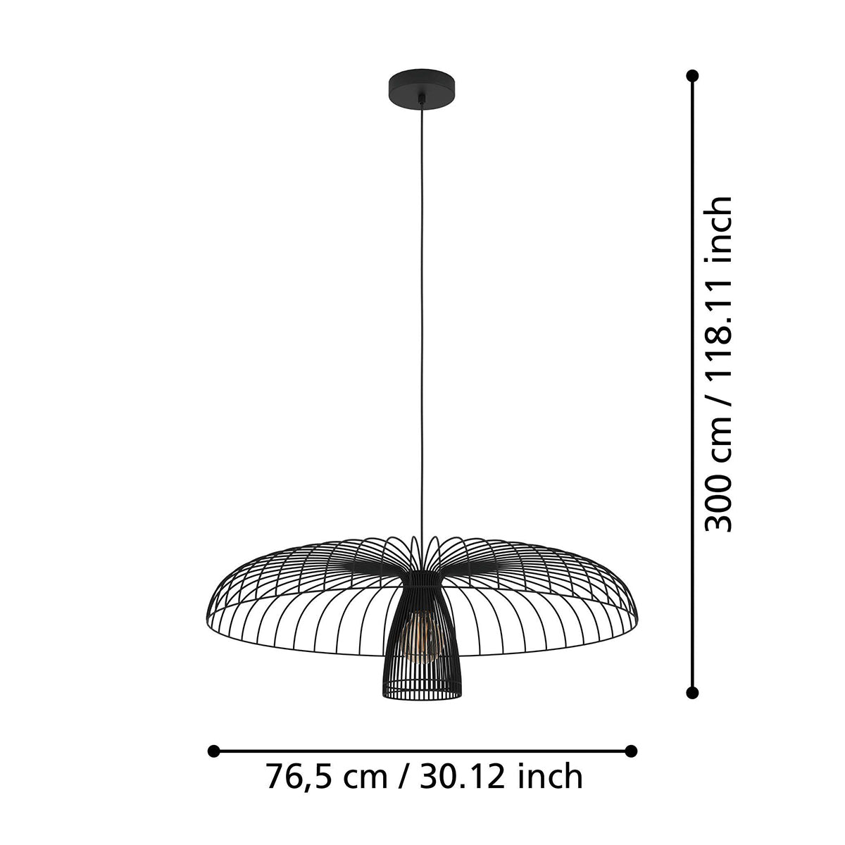 Champerico 60W Pendant Light with E27 Socket
