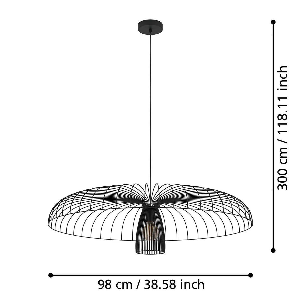Champerico Pendant Light 60W - Steel Black