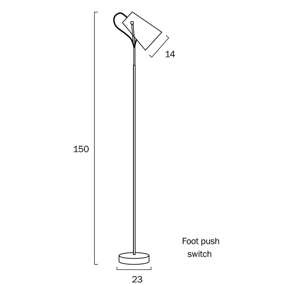 Cheviot Floor Lamp - E27 Holder, 40W Max - Stylish Metal