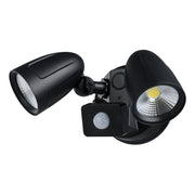 Chopper Twin Head Black Outdoor Spotlight with Motion Sensor