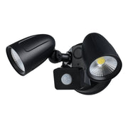 Chopper Twin Head Spotlight Outdoor with Motion Sensor - Black