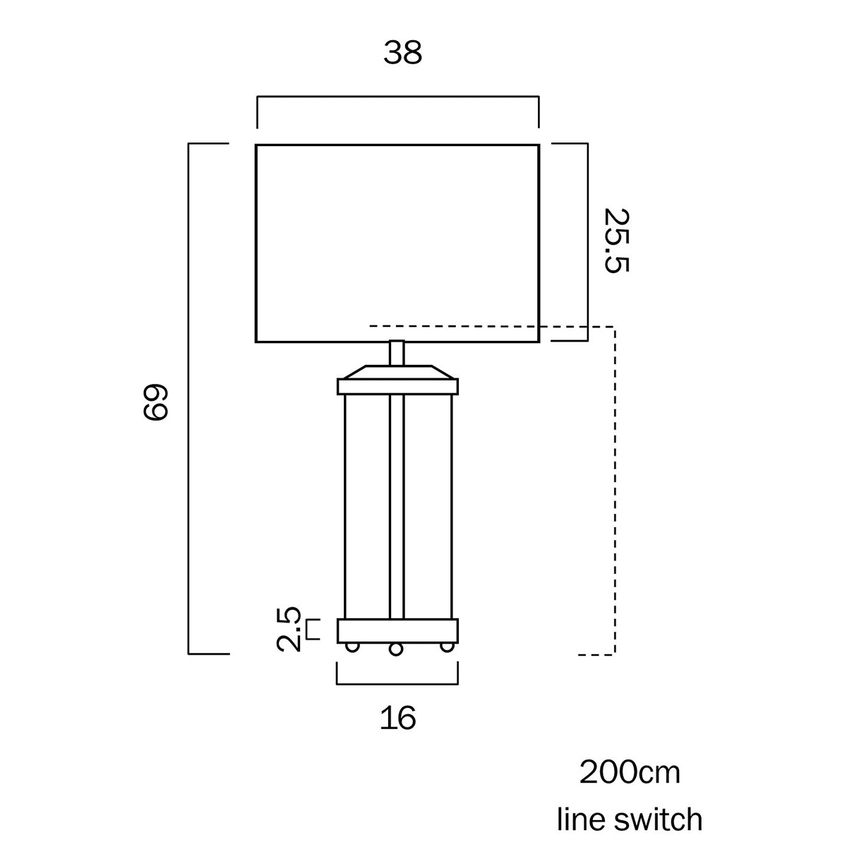 Chris Table Lamp with E27 Lampholder