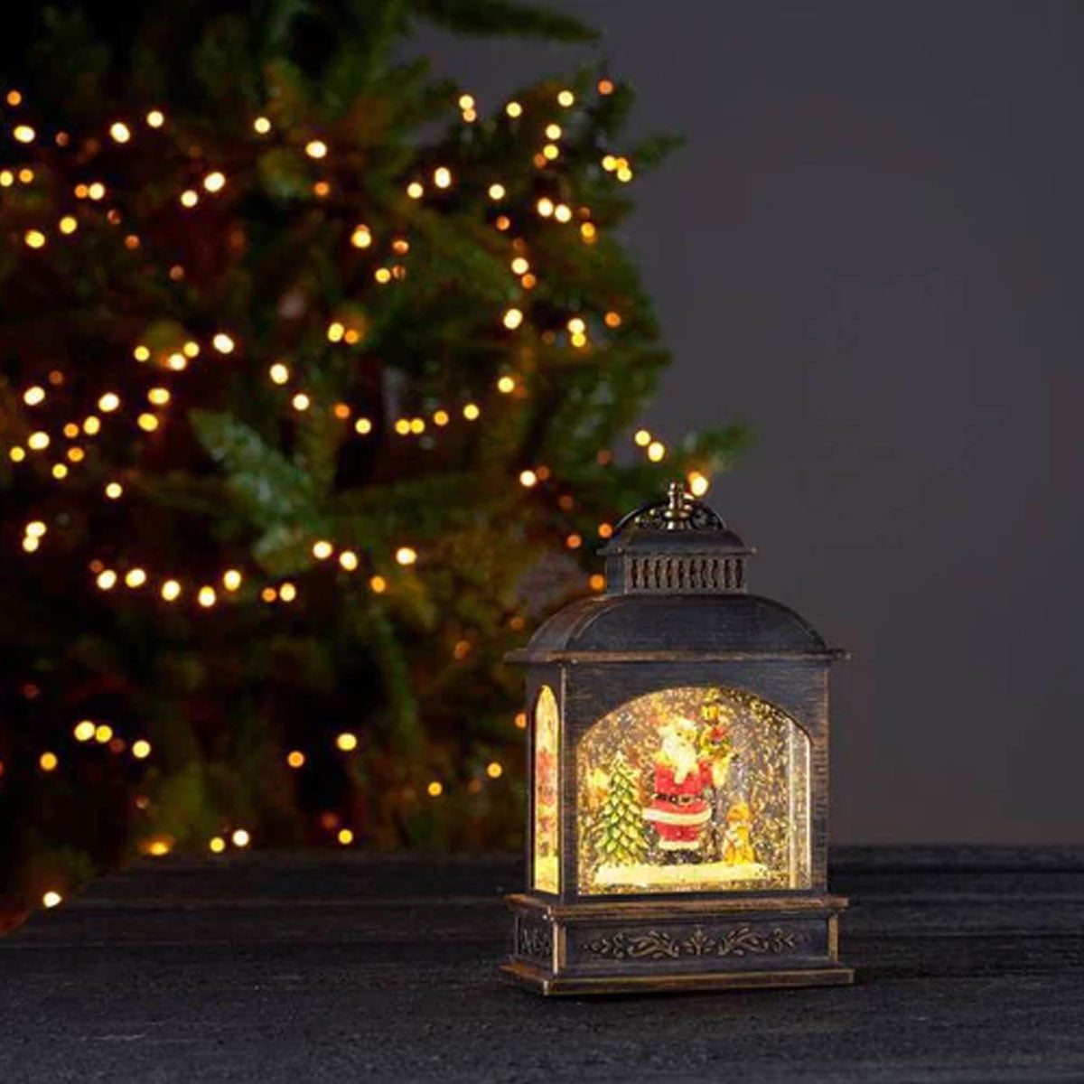 Christmas Winter Santa Lantern Light LED Decoration