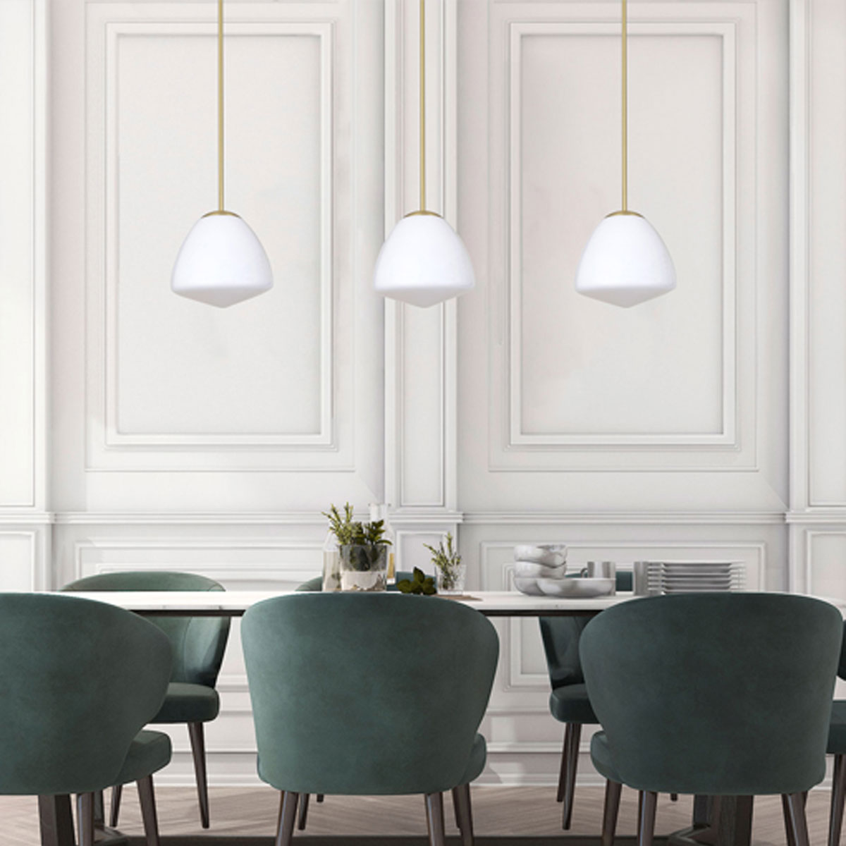 Ciotola Small 1 Light Interior Tipped Dome Frosted Glass Pendant Light