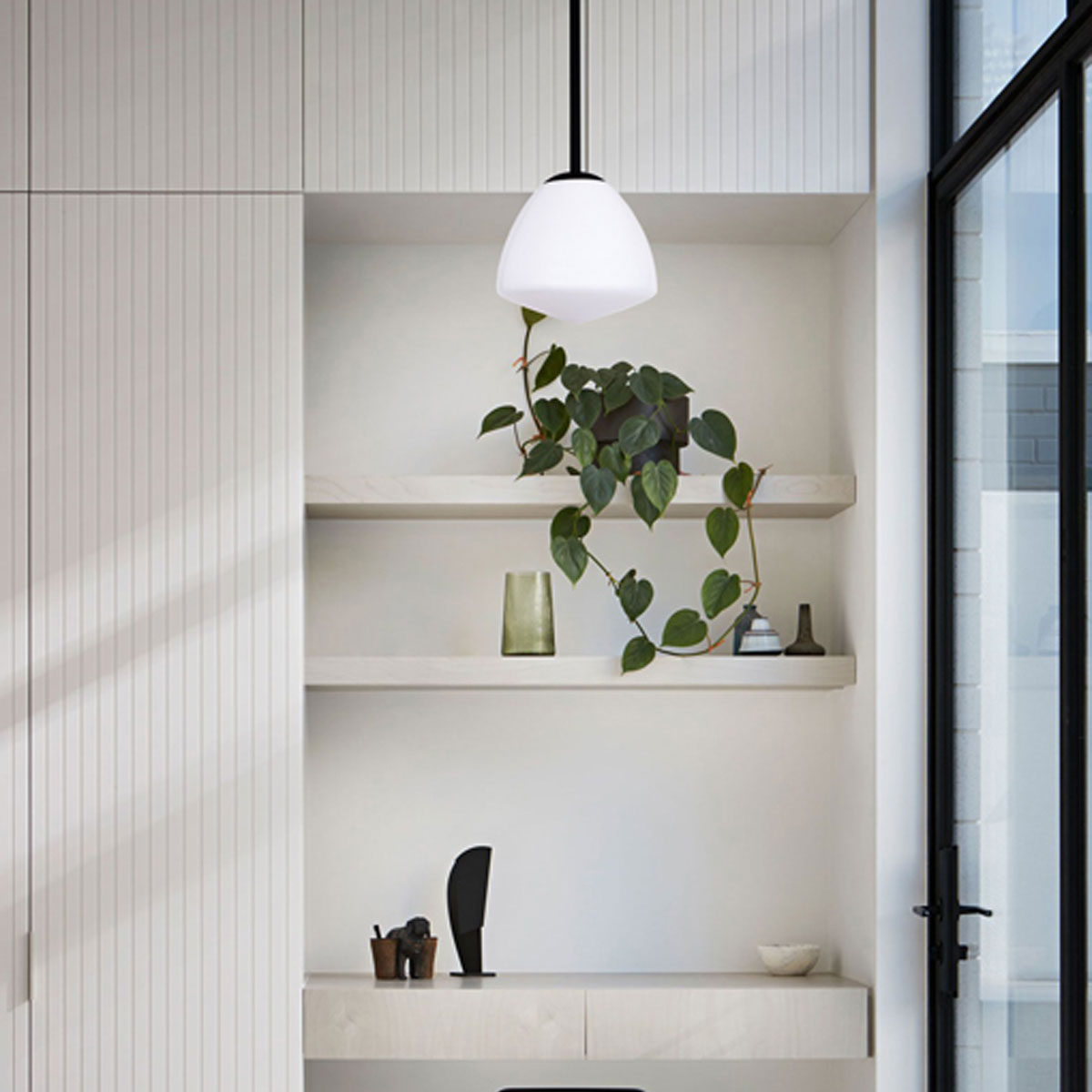 Ciotola Small 1 Light Interior Tipped Dome Frosted Glass Pendant Light