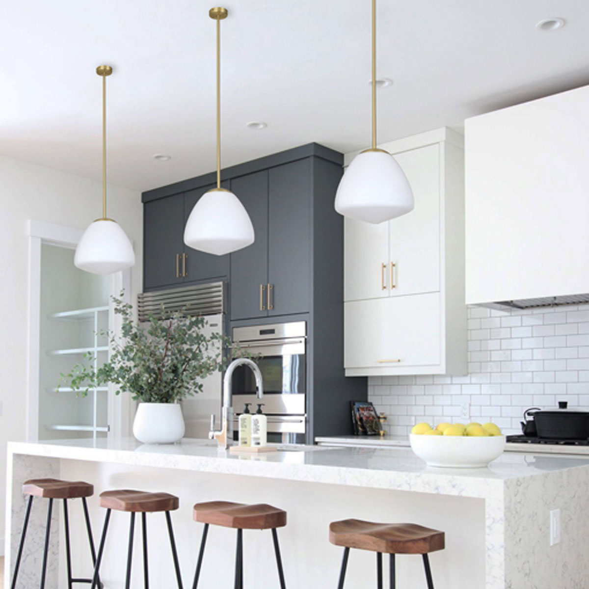 Ciotola Small 1 Light Interior Tipped Dome Frosted Glass Pendant Light