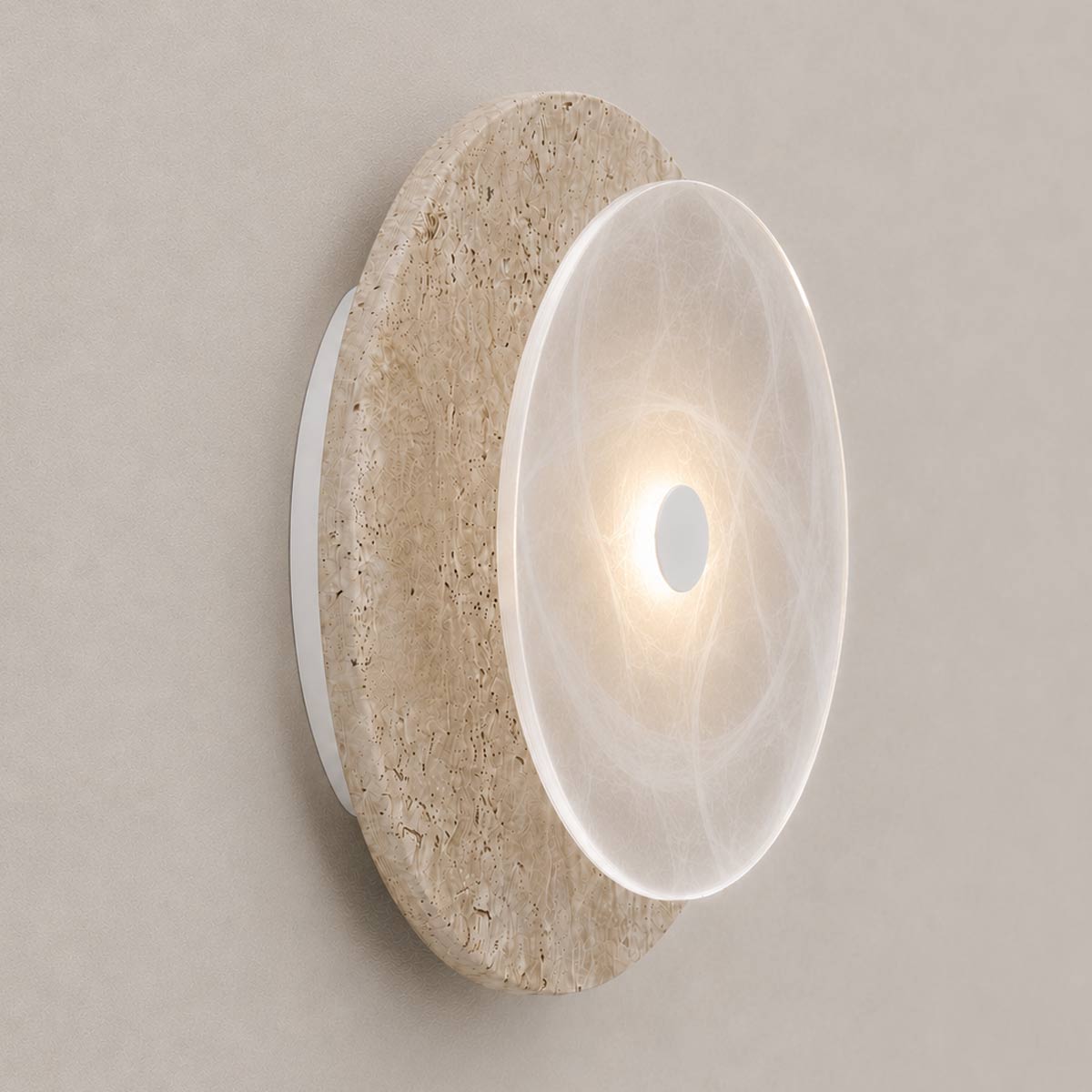 Cirkulos Marbello Halo Beige Travertine LED Wall Light