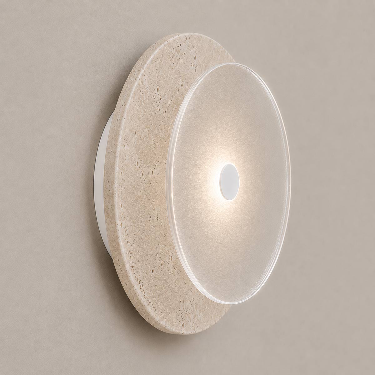 Cirkulos Marbello Halo Beige Travertine LED Wall Light