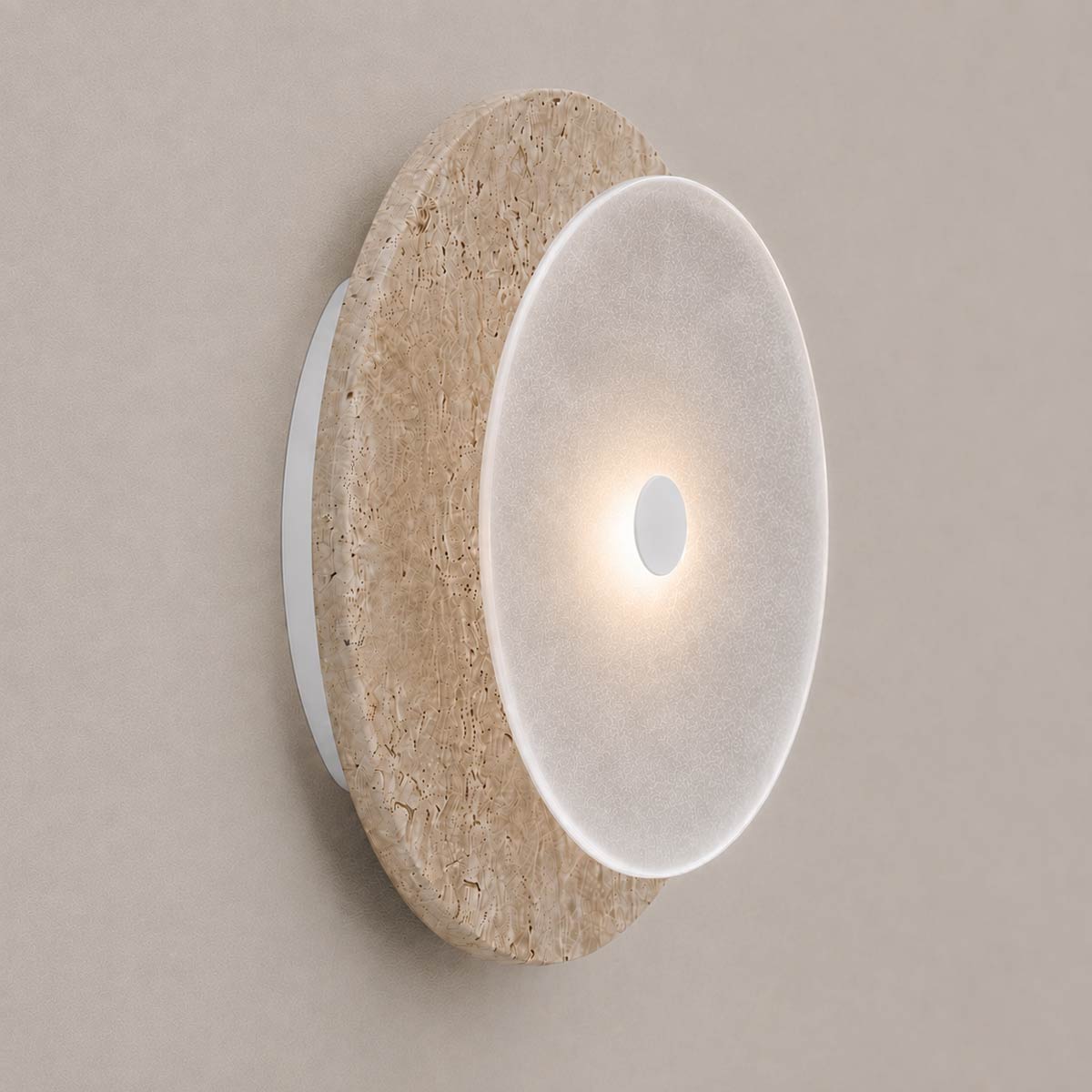 Cirkulos Marbello Halo Beige Travertine LED Wall Light