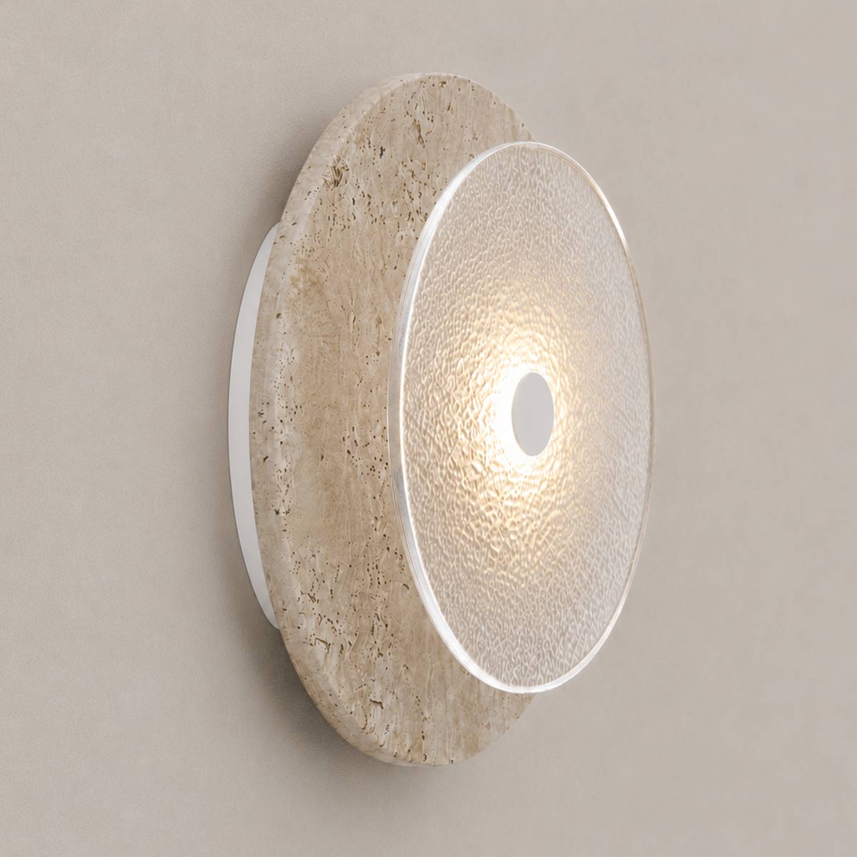 Cirkulos Marbello Halo Beige Travertine LED Wall Light