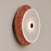 Cirkulos Marbello Halo Red Travertine LED Wall Light