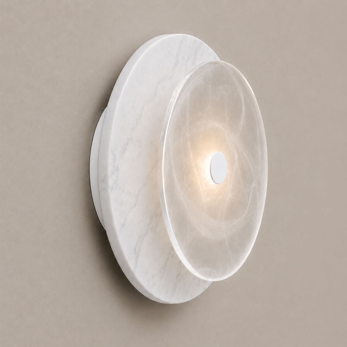 Cirkulos Marbello Halo White Marble LED Wall Light