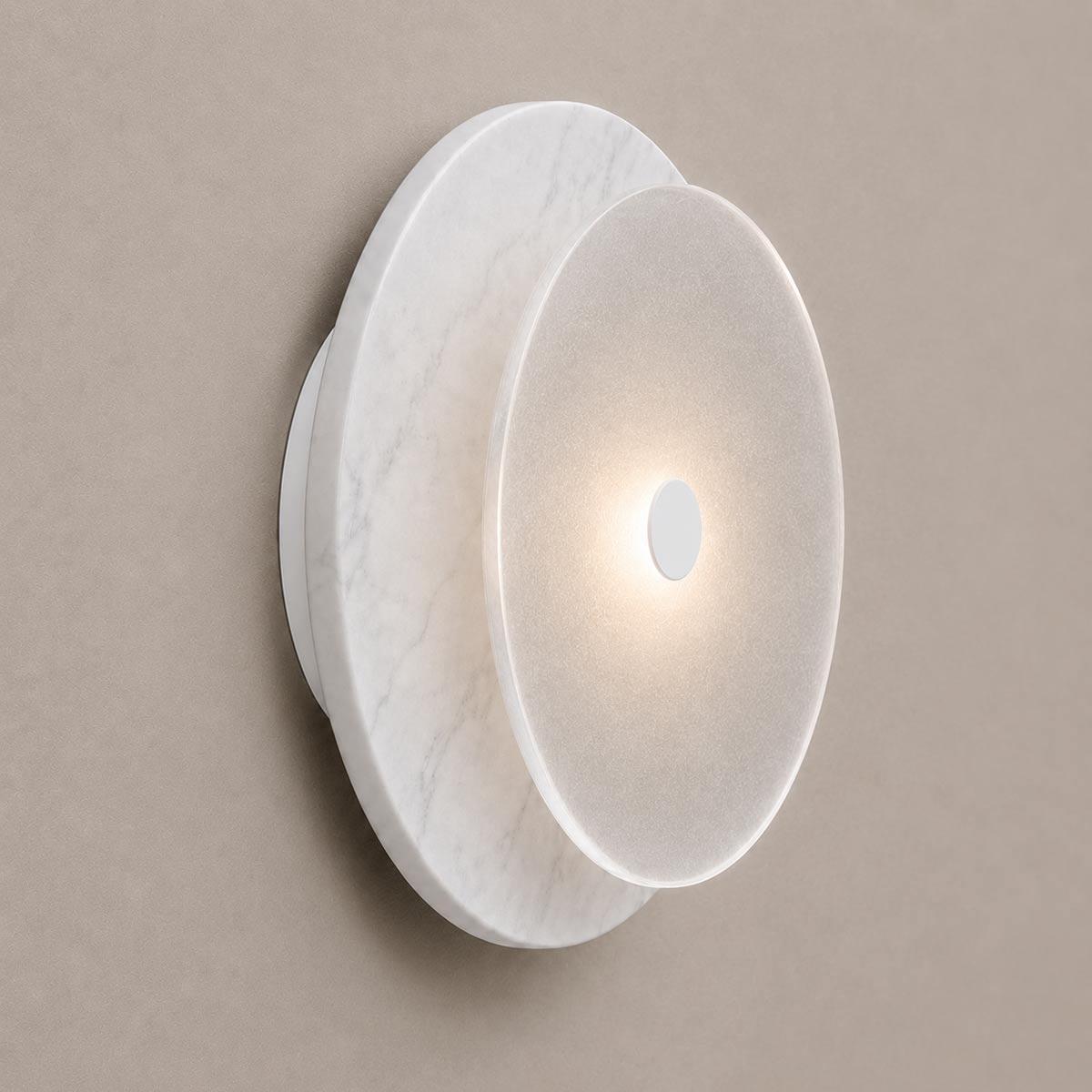 Cirkulos Marbello Halo White Marble LED Wall Light