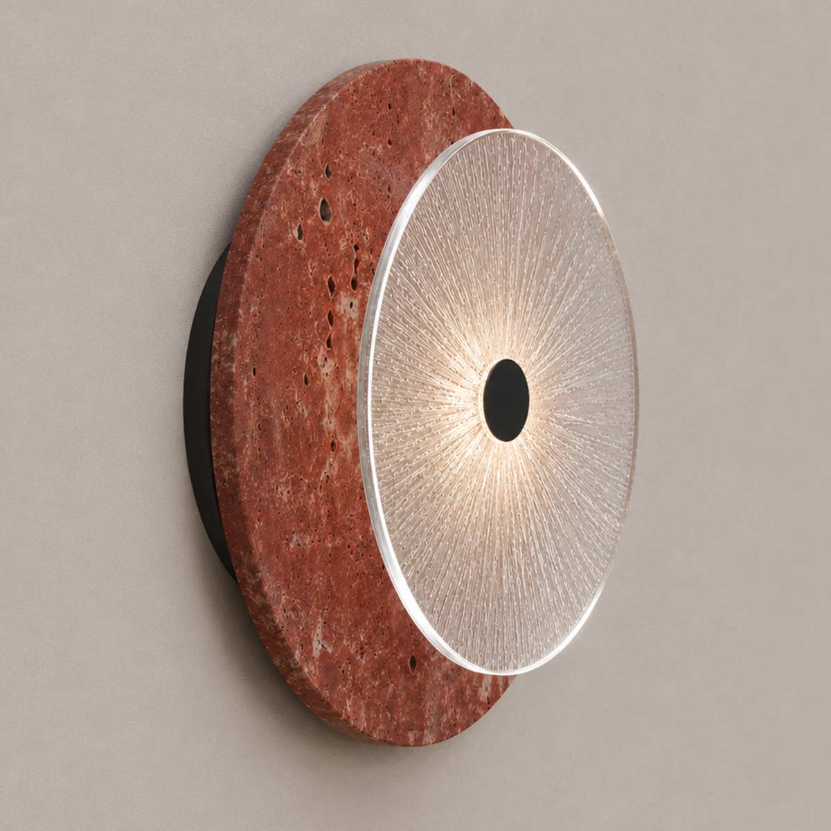 Cirkulos Marbello Iris Red Travertine LED Wall Light