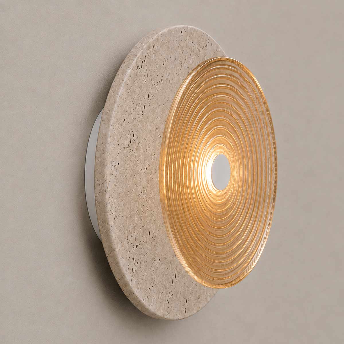 Cirkulos Marbello Lunos Beige Travertine LED Wall Light
