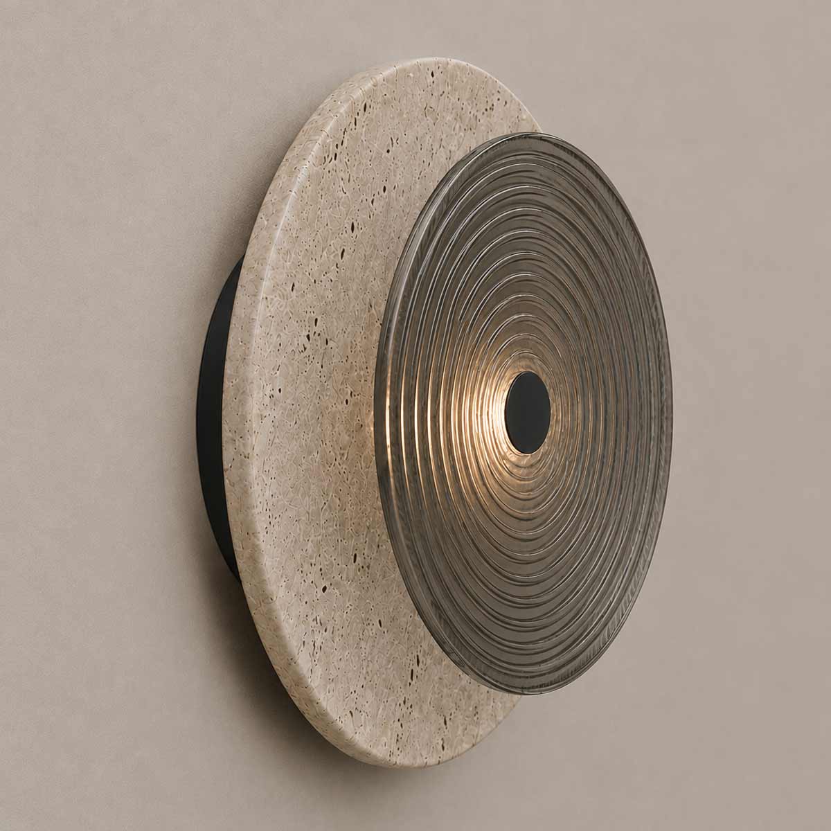 Cirkulos Marbello Lunos Beige Travertine LED Wall Light