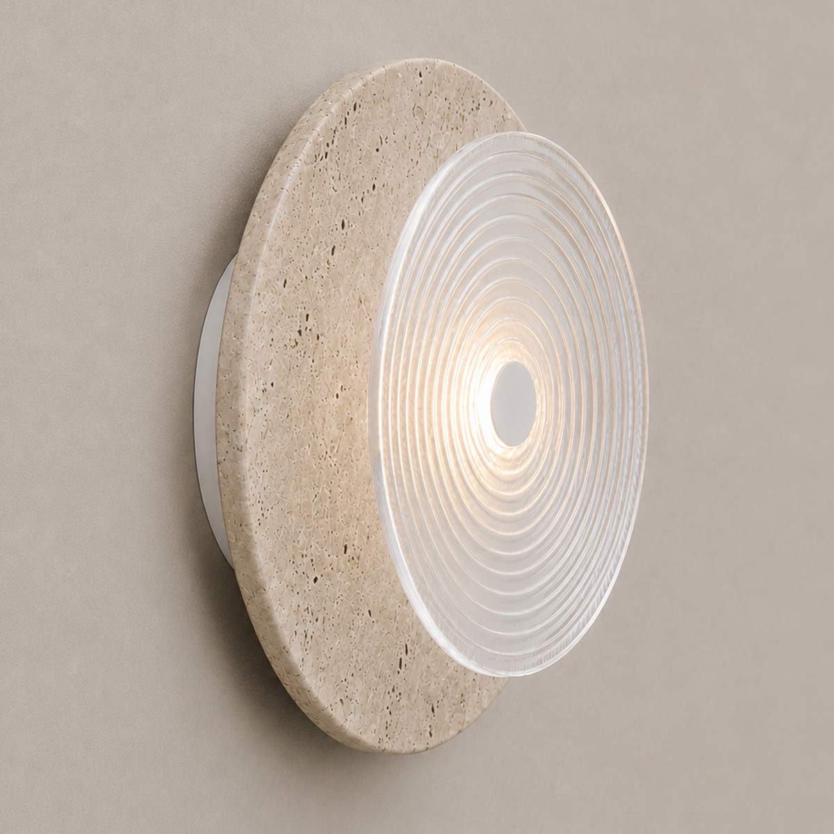 Cirkulos Marbello Lunos Beige Travertine LED Wall Light