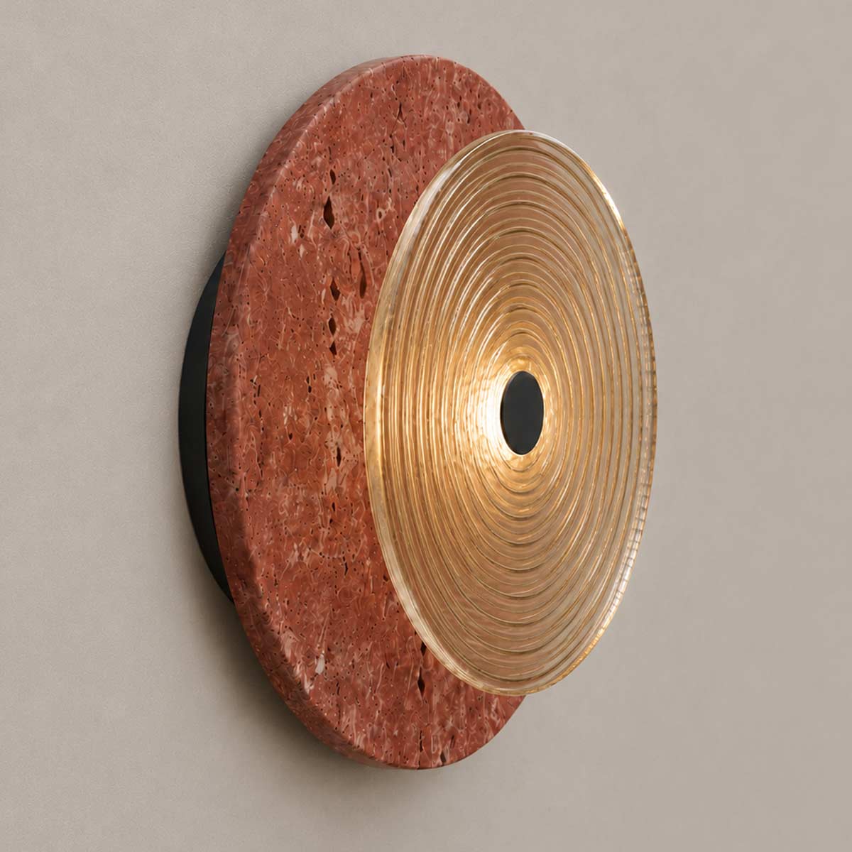 Cirkulos Marbello Lunos Red Travertine LED Wall Light