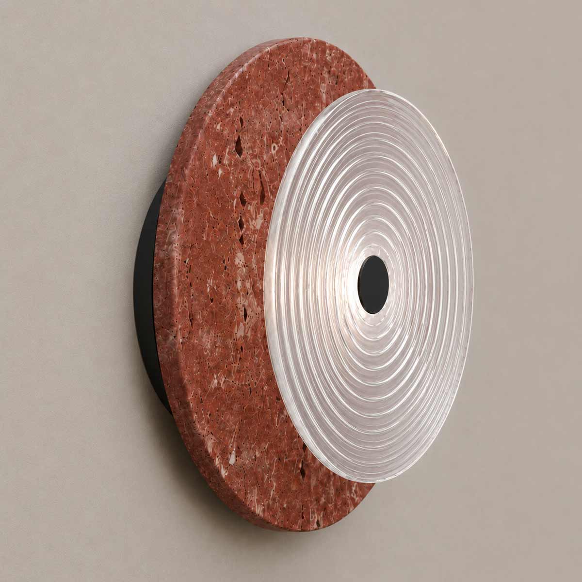 Cirkulos Marbello Lunos Red Travertine LED Wall Light