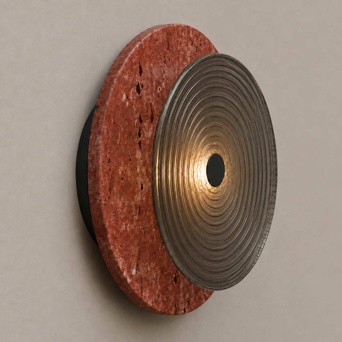 Cirkulos Marbello Lunos Red Travertine LED Wall Light