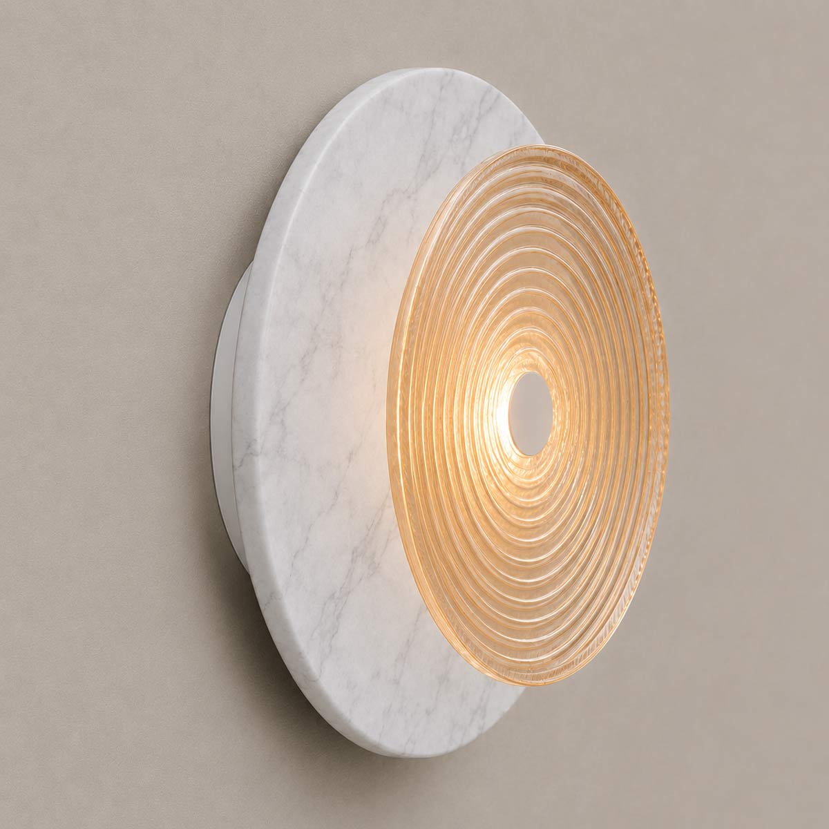 Cirkulos Marbello Lunos White Marble LED Wall Light