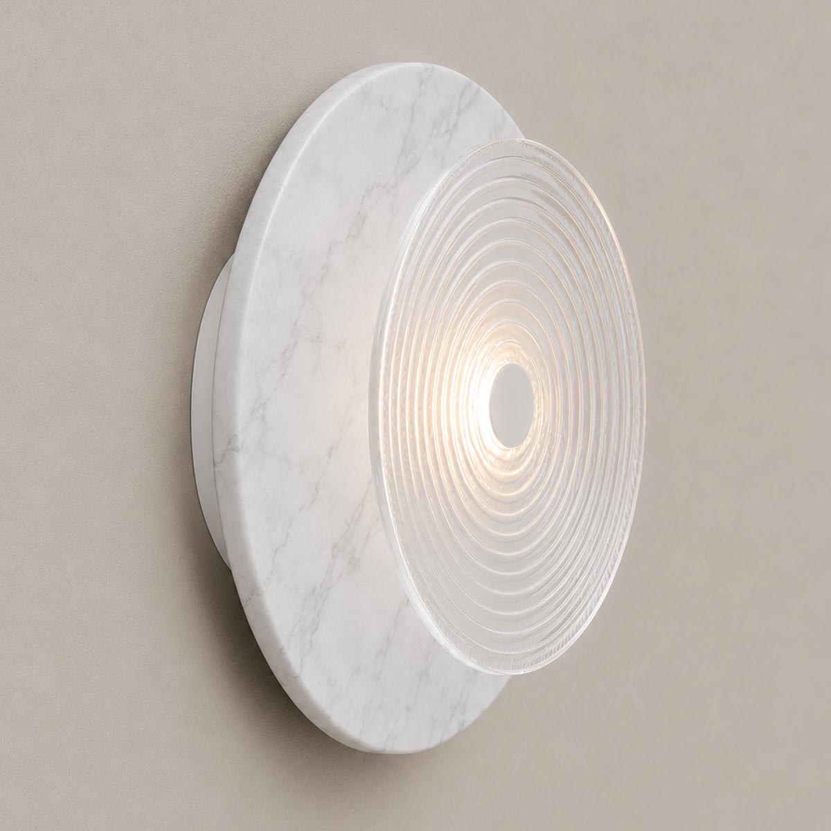 Cirkulos Marbello Lunos White Marble LED Wall Light