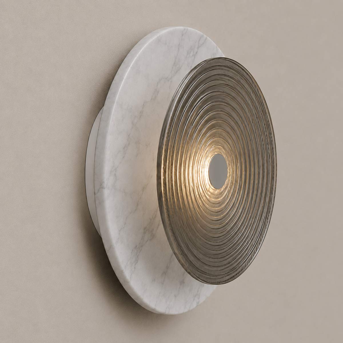 Cirkulos Marbello Lunos White Marble LED Wall Light