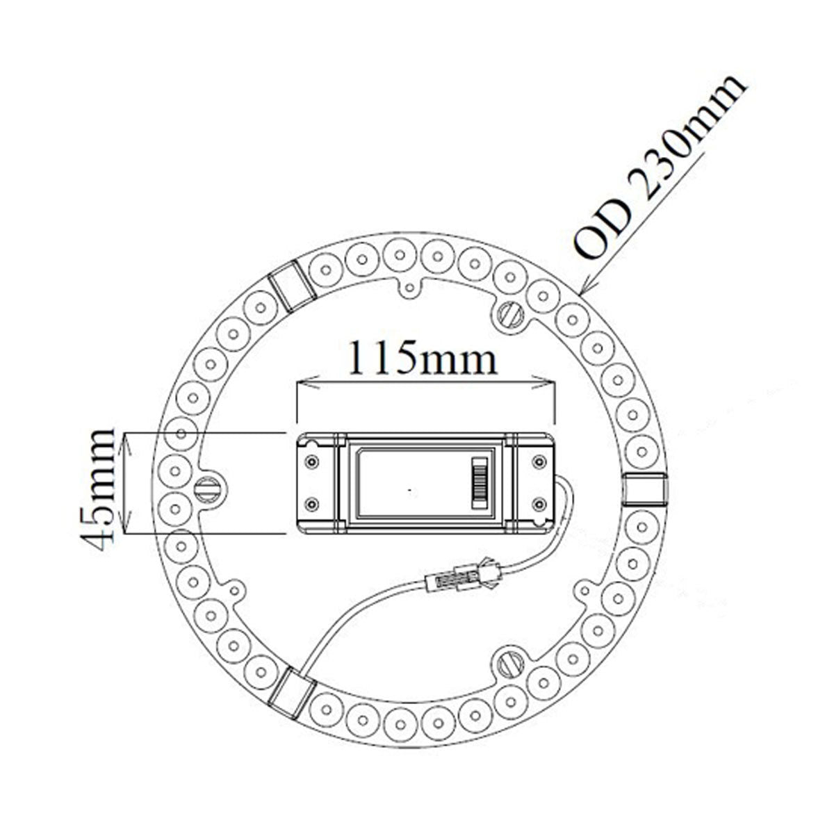 LED Conversion Kit for Fluorescent Oyster Fixtures with Tri-CCT Switch