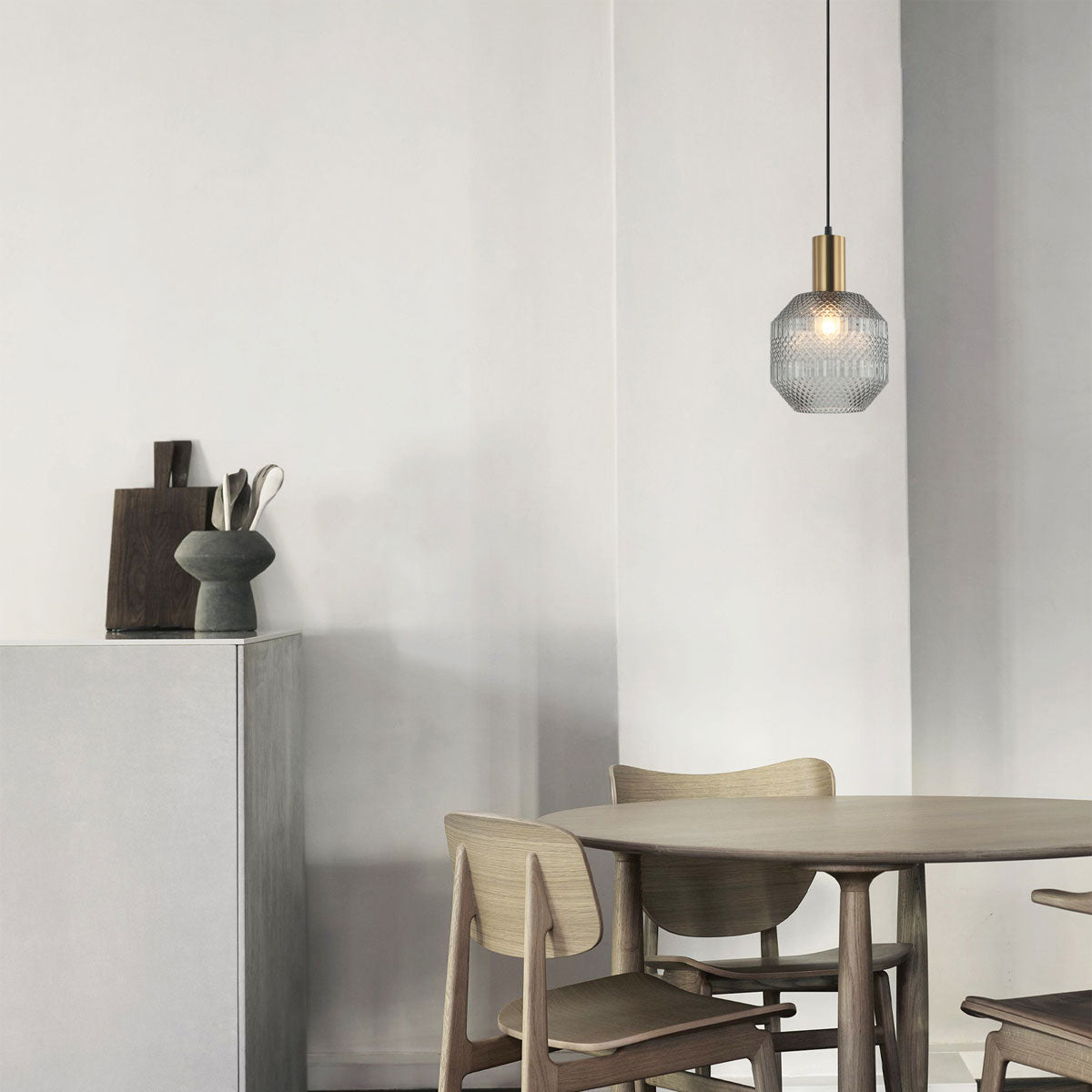 Maraca 1 Light Quadrilateral Segment Glass Pendant Light