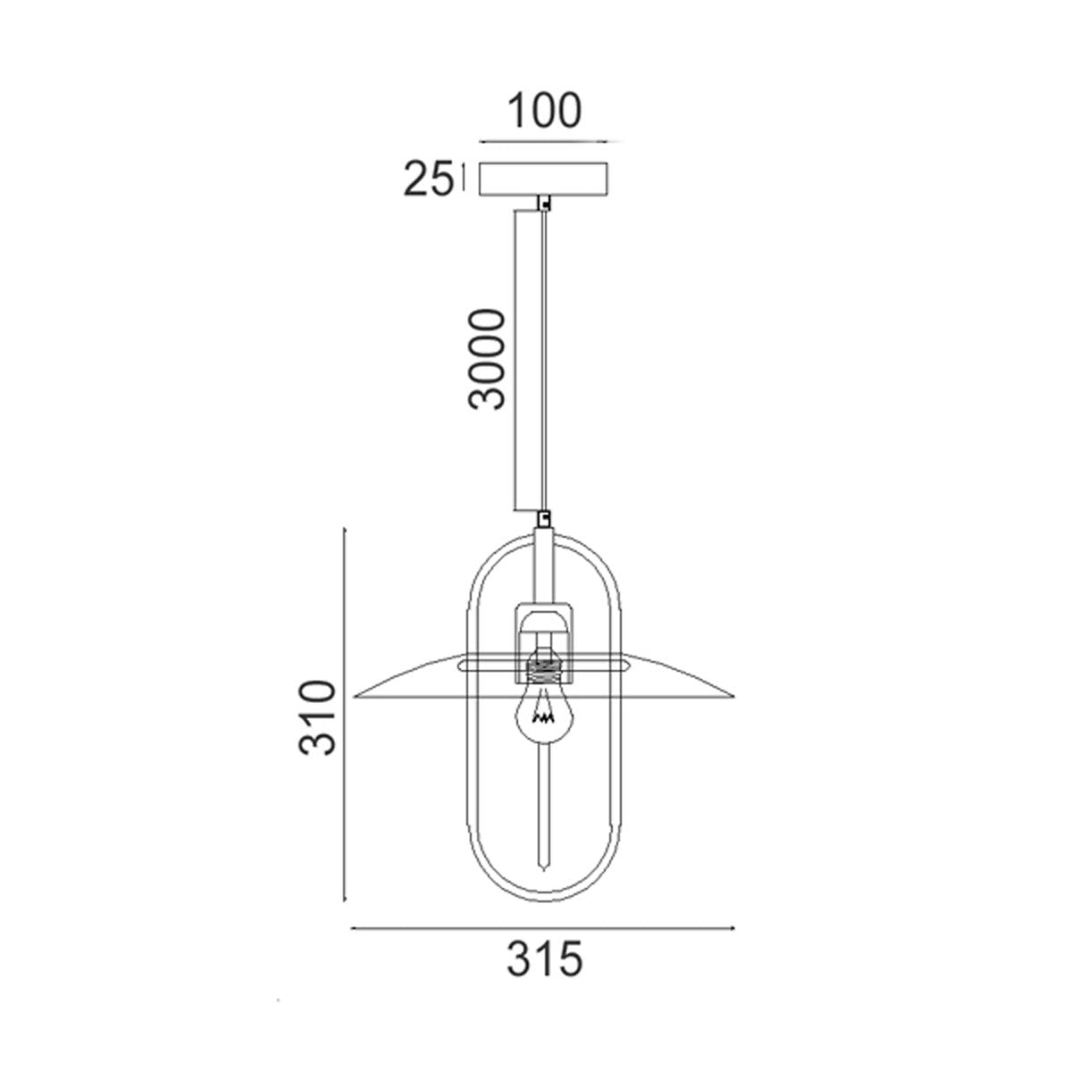 Papillon Interior Glass Coolie Pendant Light