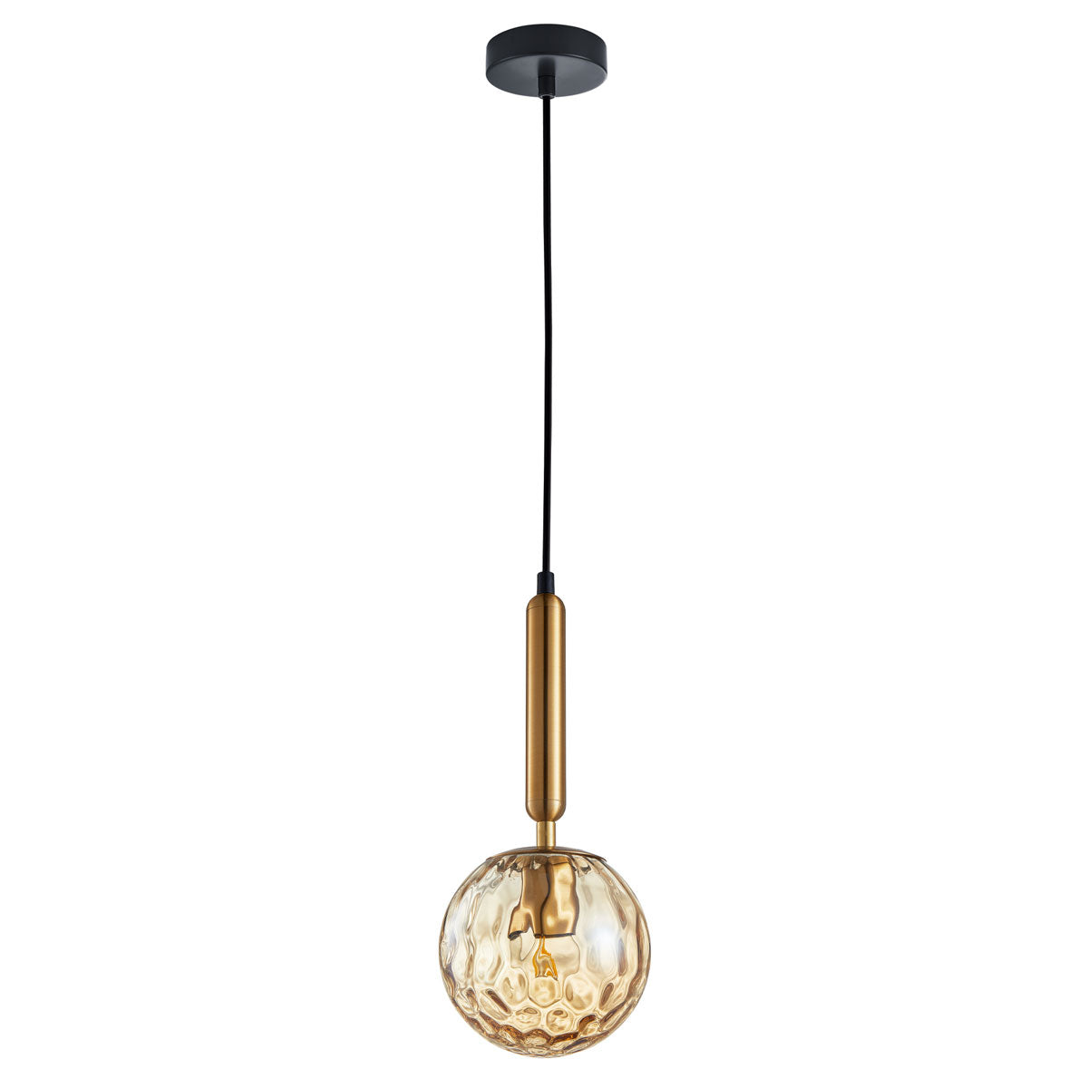 Trattino 1LT Interior Spherical Crater Glass Shape Pendant Light