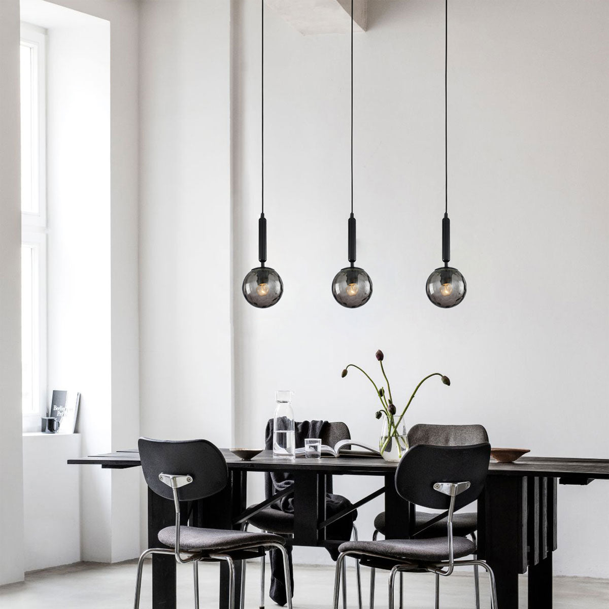 Trattino 1LT Interior Spherical Crater Glass Shape Pendant Light