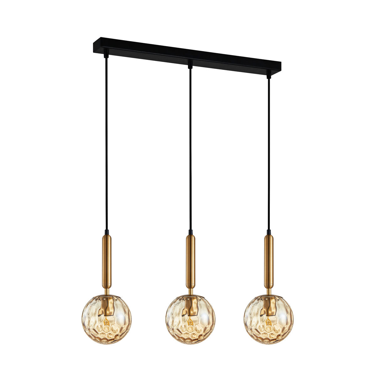Trattino 3 Light Interior Spherical Crater Glass Shape  Bar Pendant Light