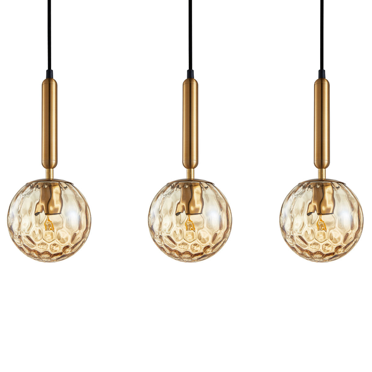 Trattino 3 Light Interior Spherical Crater Glass Shape  Bar Pendant Light