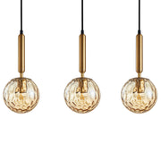 Trattino 3 Light Interior Spherical Crater Glass Shape  Bar Pendant Light