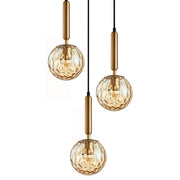 Trattino 3 Light Interior Spherical Crater Glass Shape Cluster Pendant Light