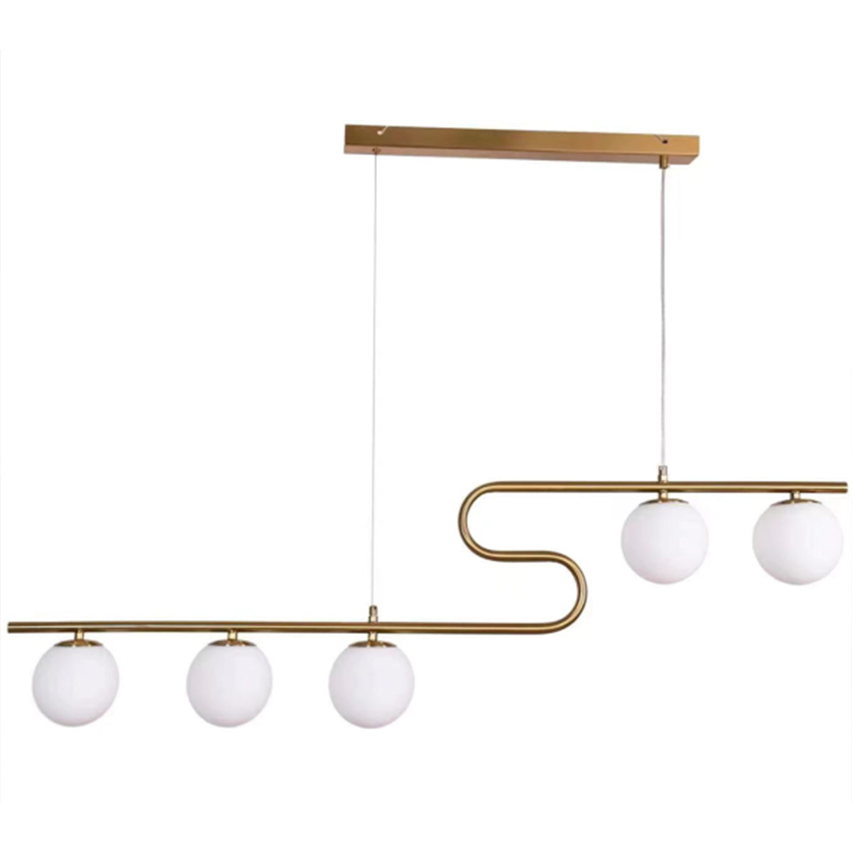 Clarion 5 Light Pendant Light - Satin Brass / Frost