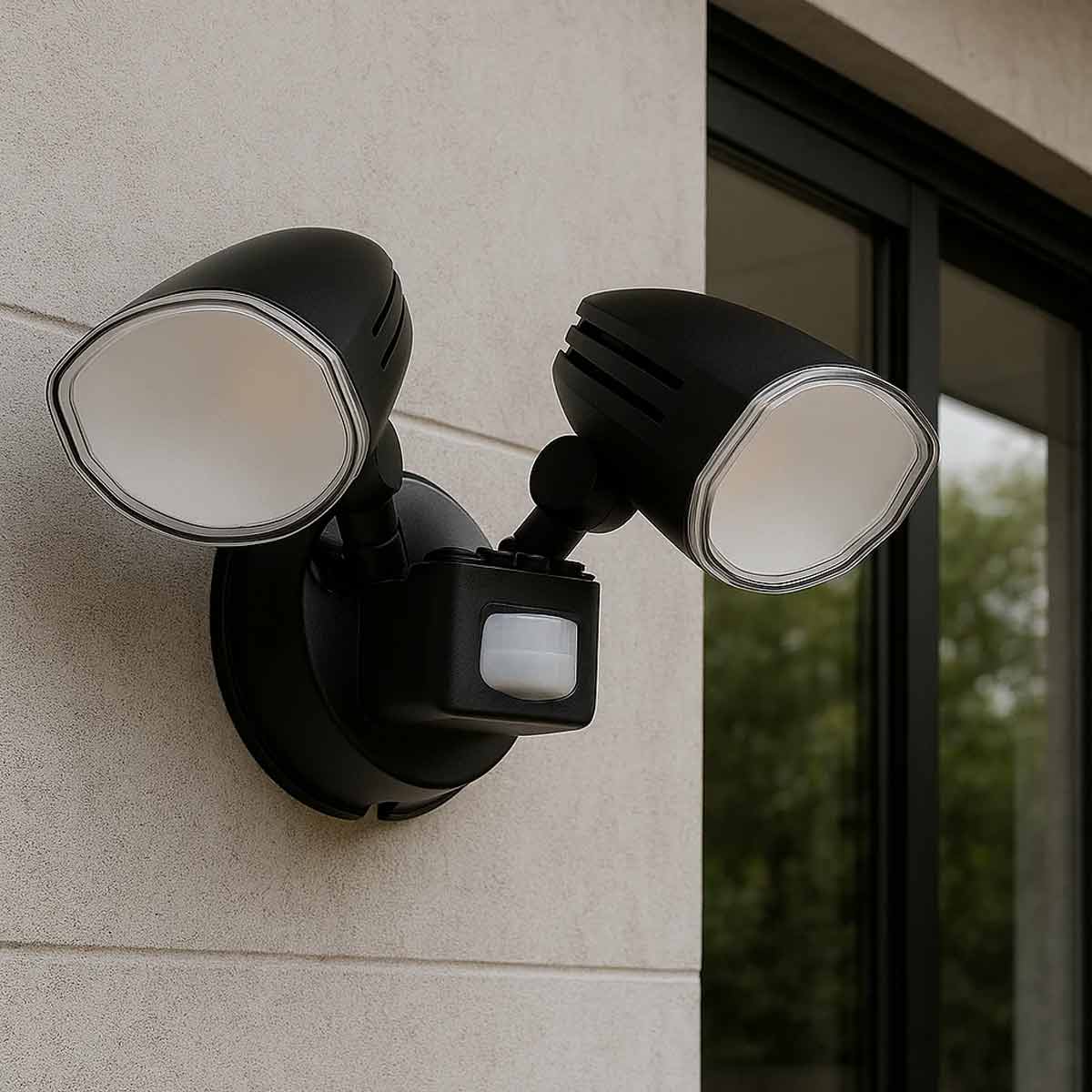 Clarion Twin Outdoor Sensor Spotlight with LED