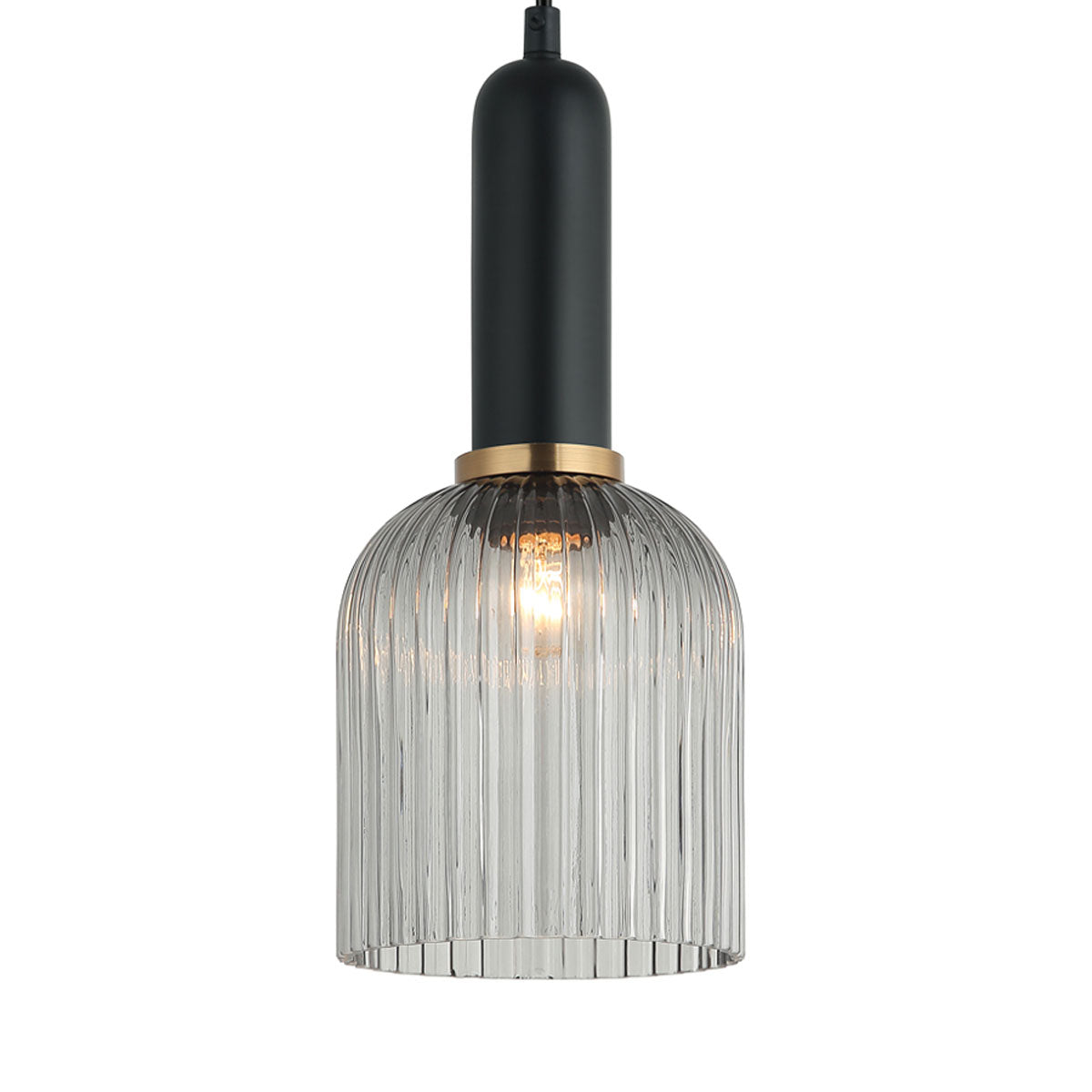 Vintaj 1 Light Interior Ellipse Ribbed Glass Pendant Light