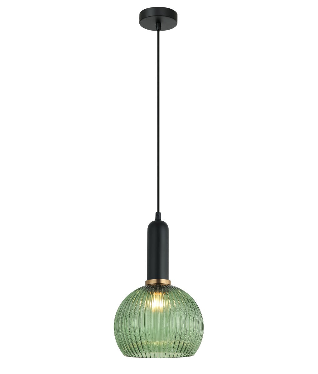 Vintaj 1 Light Interior Wine Glass Ribbed Glass Pendant Light