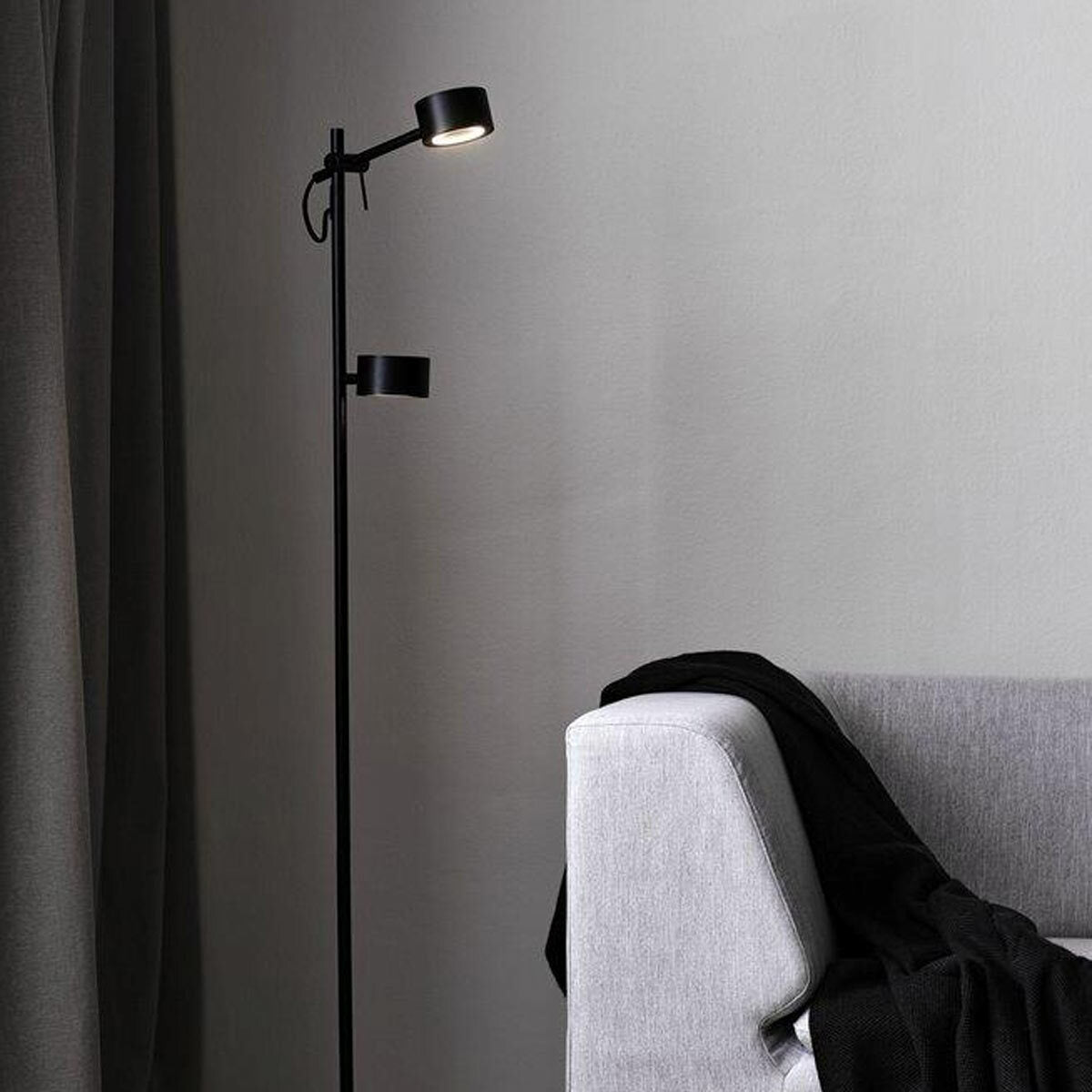 Clyde 10W LED Twin Head Floor Lamp