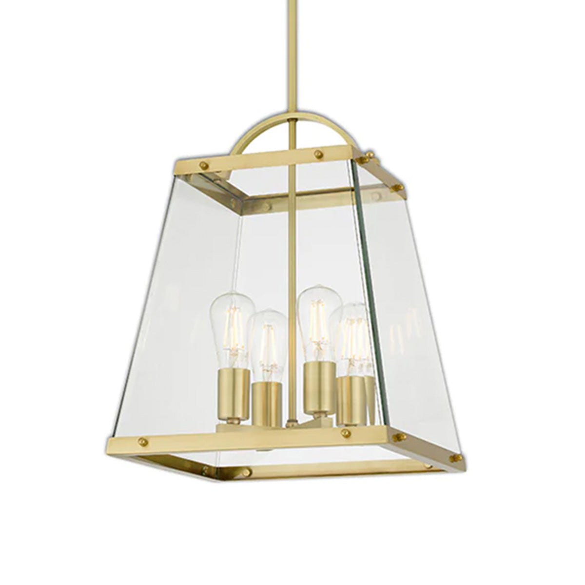 Colair 4LT Pendant Light with Solid Brass Frame