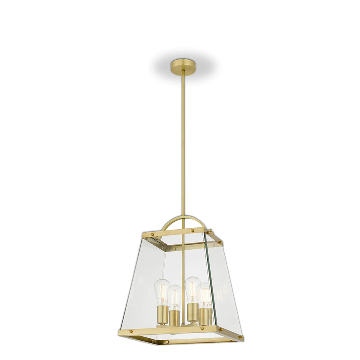 Colair 4 Light Pendant Light with Solid Brass Frame