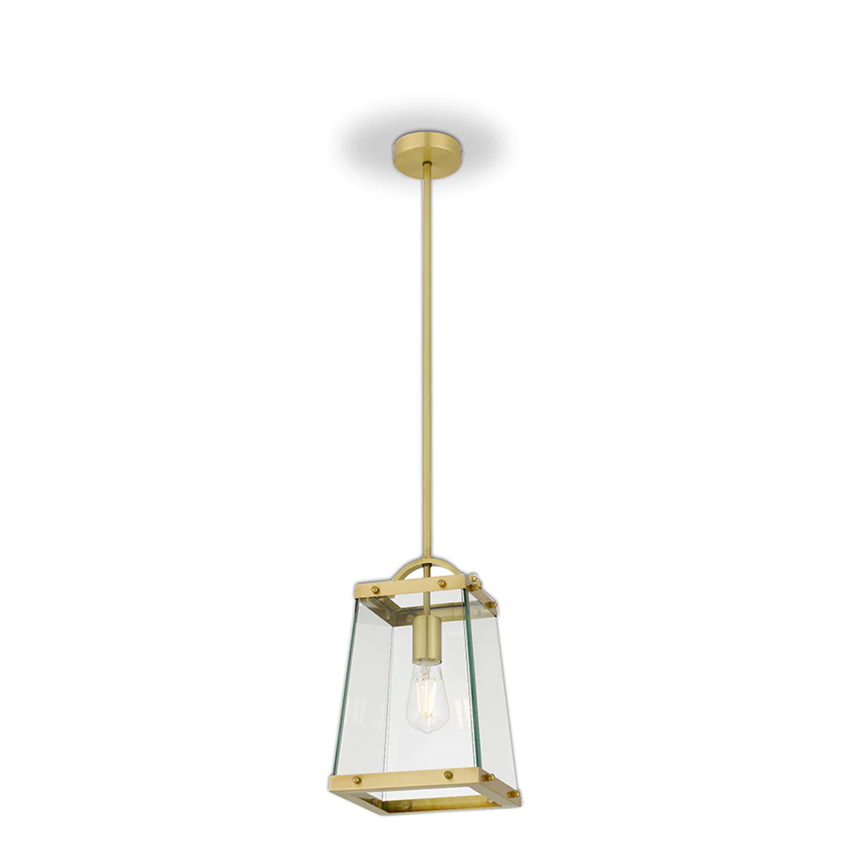 Colair Solid Brass Pendant Light with Bevelled Glass