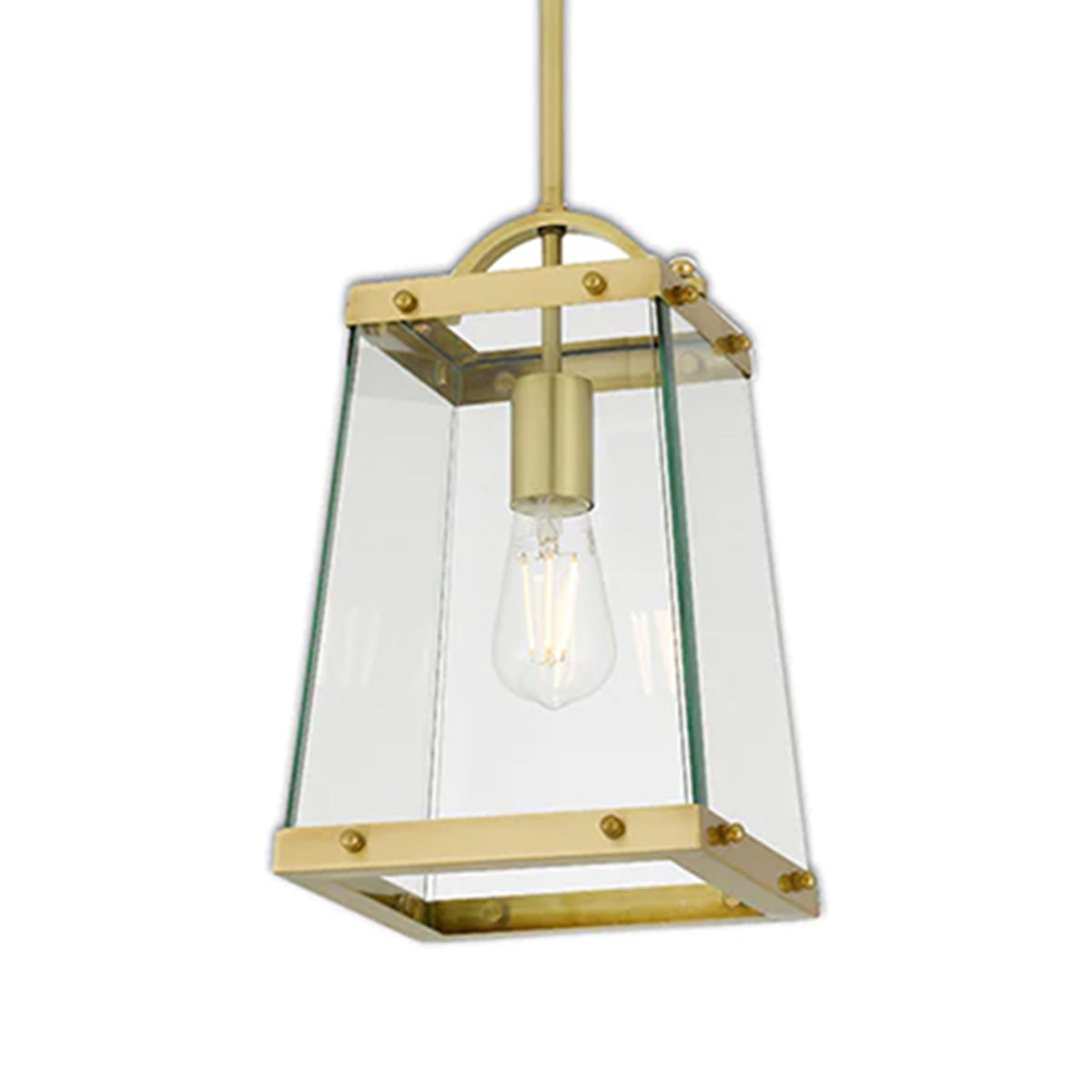 Colair Solid Brass Pendant Light with Bevelled Glass
