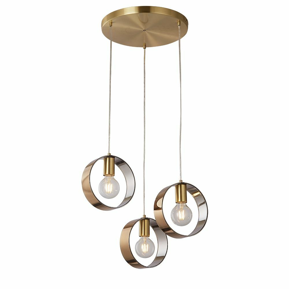 Colossale Trio Smoked Glass Pendant Light - 3 Lights